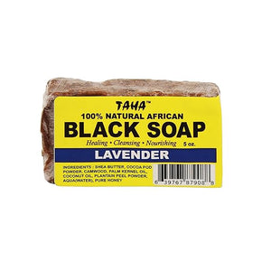 TAHA - 100% Natural African Black Soap Bar (Lavender)
