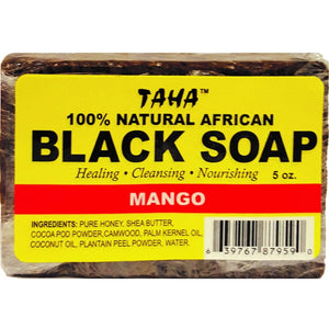 TAHA - 100% Natural African Black Soap Bar (Mango)